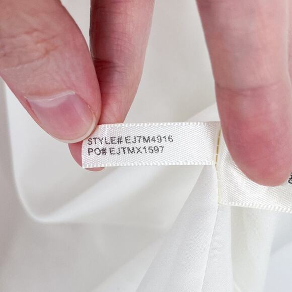 Eliza J Floral Chiffon High Low Dress Surplice Neck Tie Waist Size 10 Red White - Picture 12 of 16